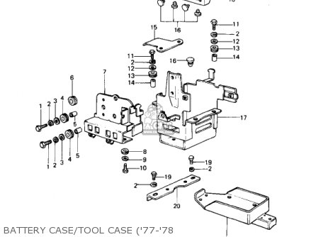BATTERY CASE/TOOL CASE ('77-'78 - KZ1000B3 KZ1000 LTD 1979 USA CANADA