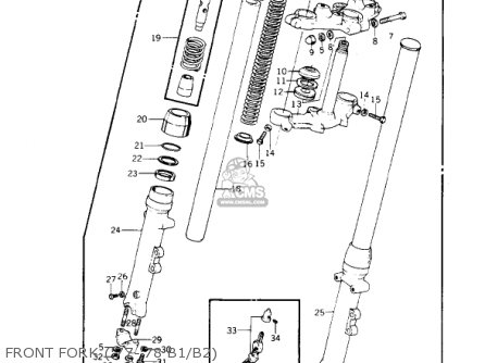 FRONT FORK ('77-'78 B1/B2) - KZ1000B3 KZ1000 LTD 1979 USA CANADA