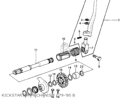 KICKSTARTER MECHANISM ('79-'80 B - KZ1000B3 KZ1000 LTD 1979 USA CANADA