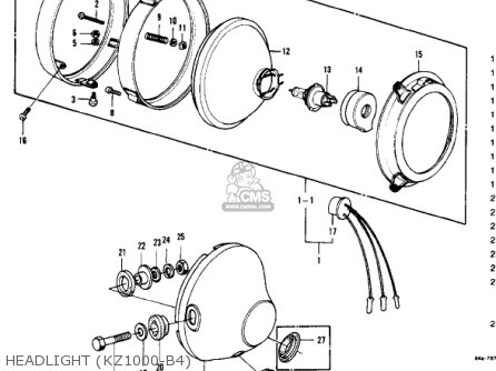 HEADLIGHT (KZ1000-B4) - KZ1000B3 KZ1000 LTD 1979 USA CANADA