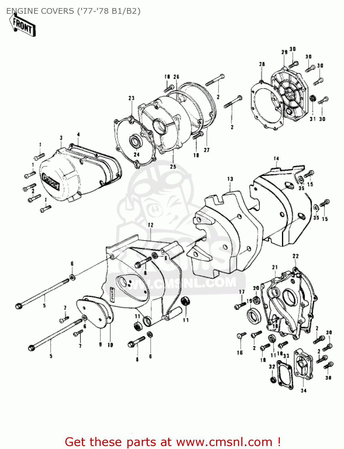 Kawasaki KZ1000B4 LTD 1980 USA CANADA ENGINE COVERS ('77-'78 B1/B2 ...