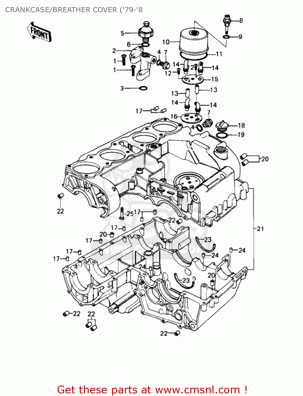 CRANKCASE/BREATHER COVER ('79-'8 KZ1000B4 LTD 1980 USA CANADA