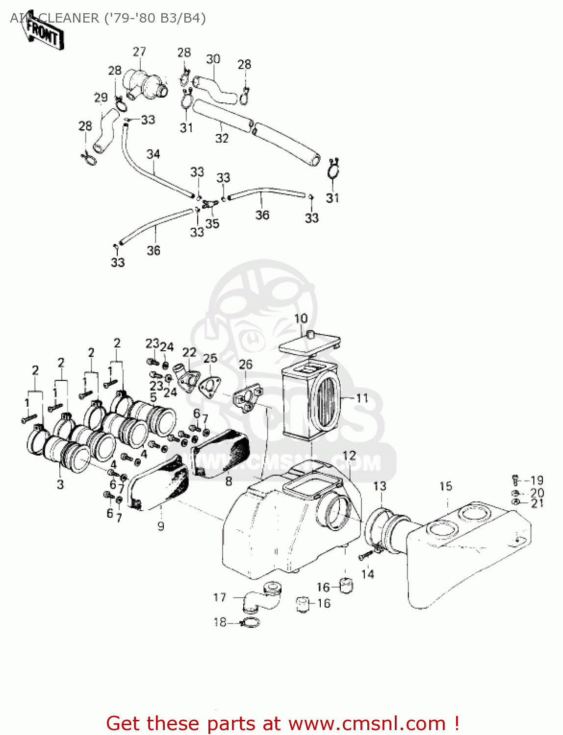 AIR CLEANER ('79-'80 B3/B4) KZ1000B4 LTD 1980 USA CANADA