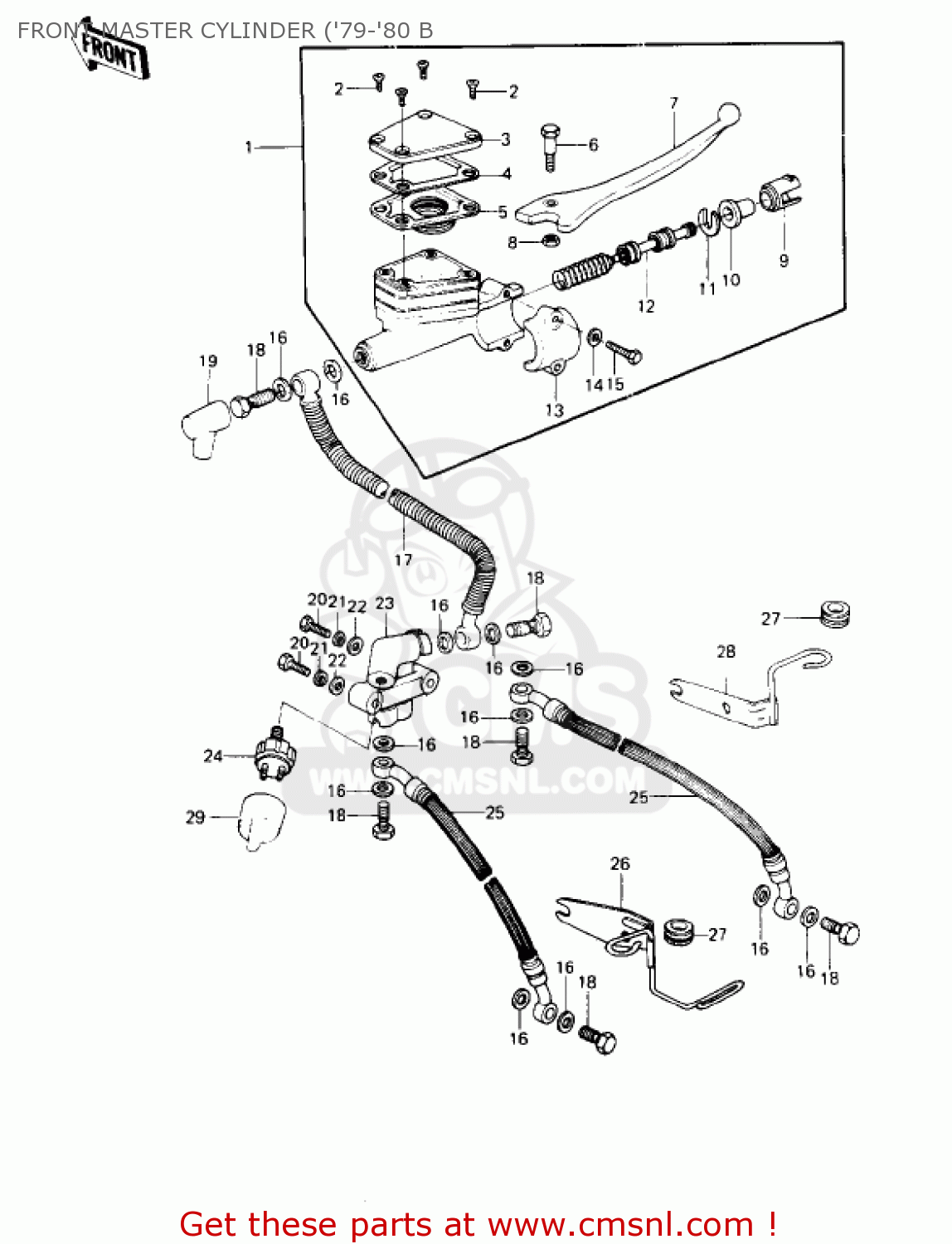 FRONT MASTER CYLINDER ('79-'80 B KZ1000B4 LTD 1980 USA CANADA