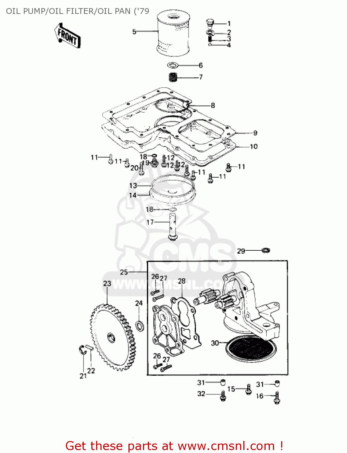 OIL PUMP/OIL FILTER/OIL PAN ('79 KZ1000B4 LTD 1980 USA CANADA