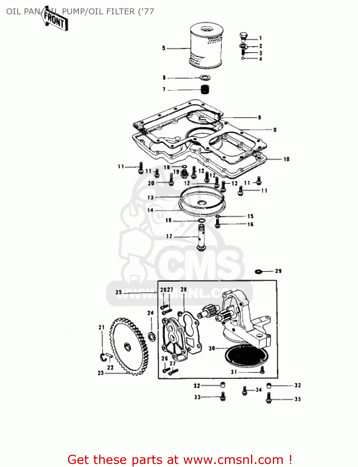 OIL PAN/OIL PUMP/OIL FILTER ('77 KZ1000B4 LTD 1980 USA CANADA
