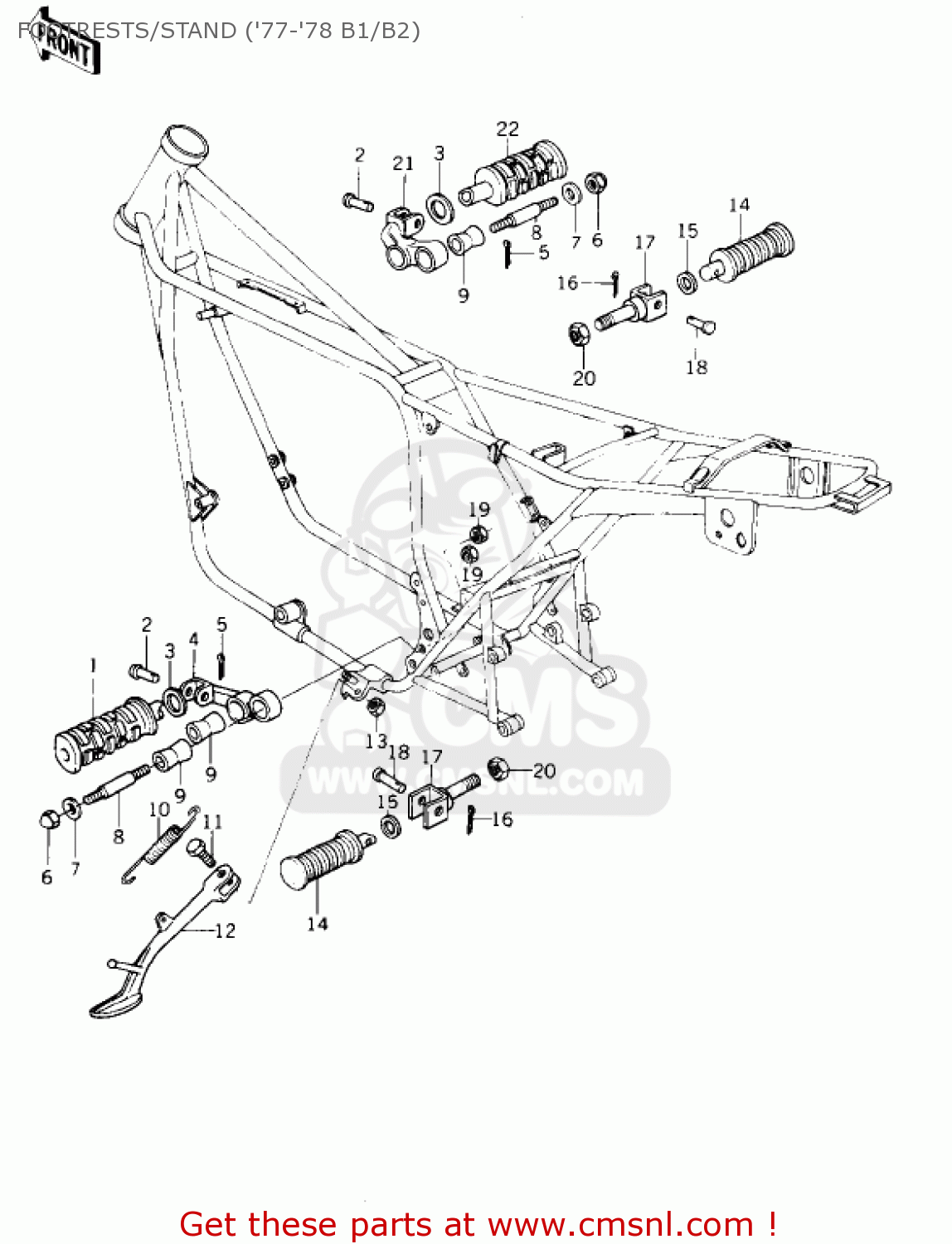 FOOTRESTS/STAND ('77-'78 B1/B2) KZ1000B4 LTD 1980 USA CANADA