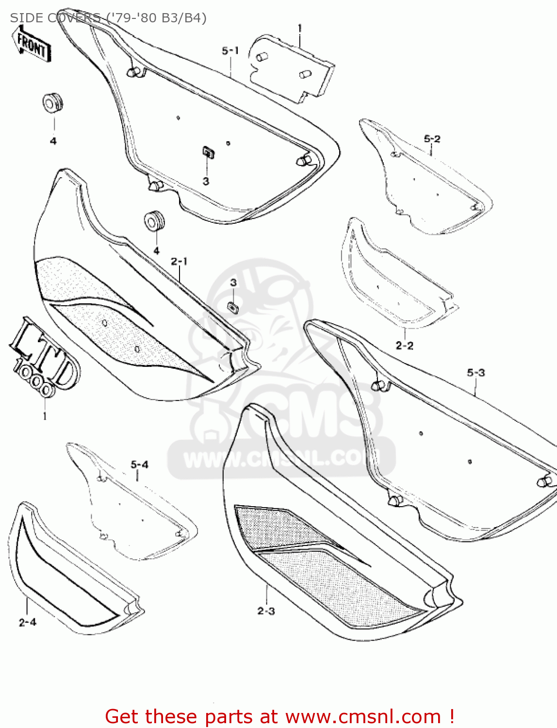 SIDE COVERS ('79-'80 B3/B4) KZ1000B4 LTD 1980 USA CANADA