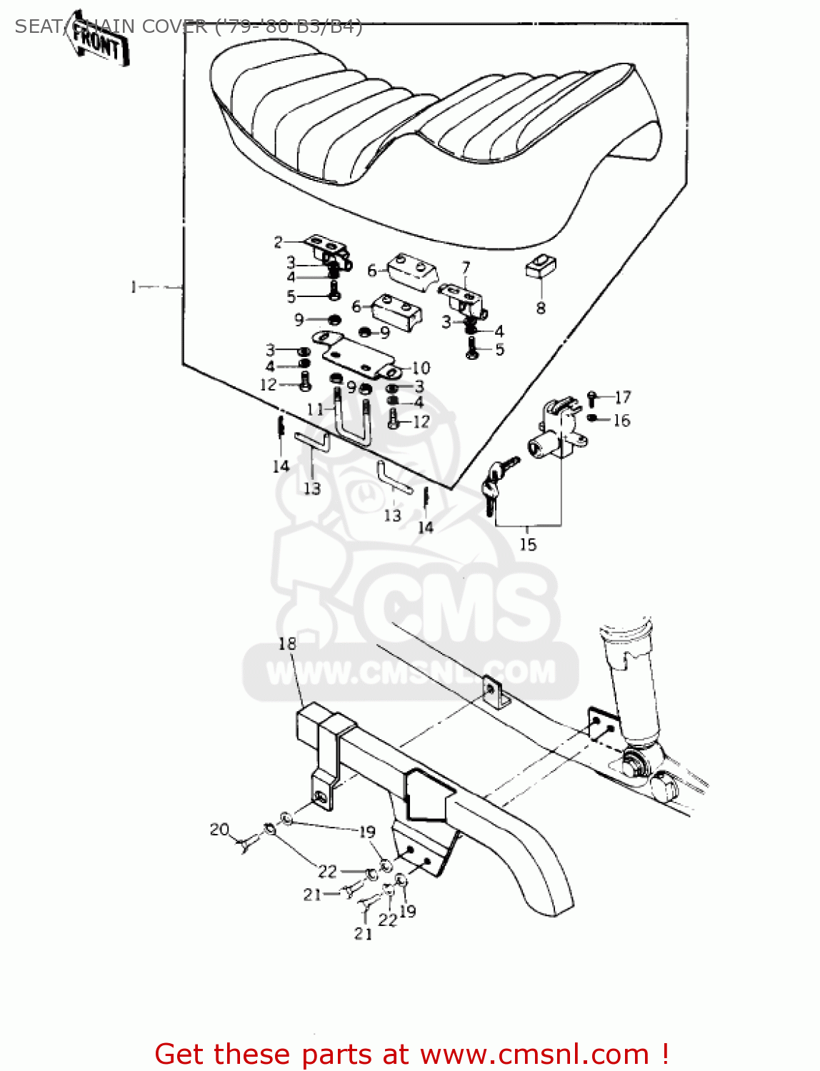 SEAT/CHAIN COVER ('79-'80 B3/B4) KZ1000B4 LTD 1980 USA CANADA