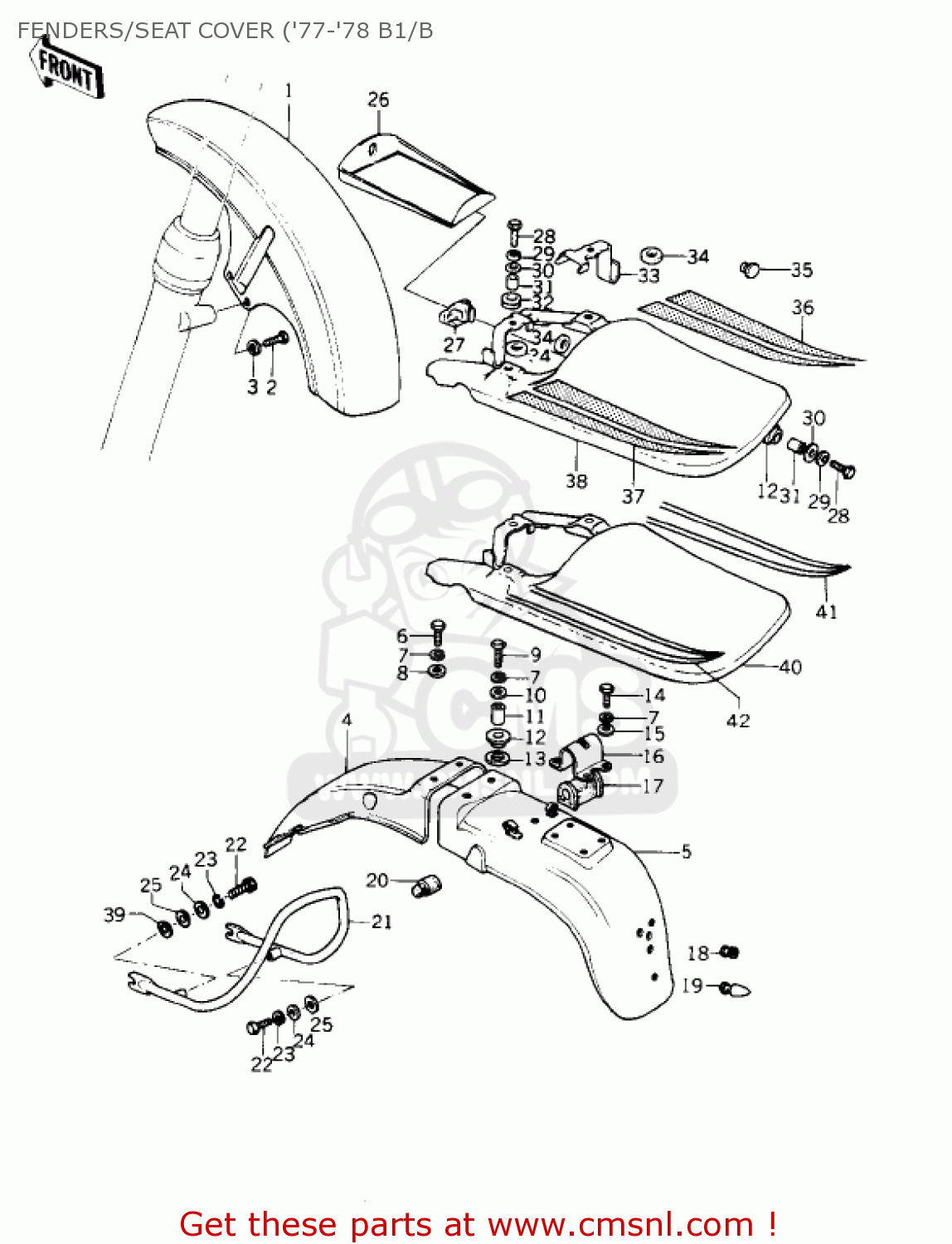 FENDERS/SEAT COVER ('77-'78 B1/B KZ1000B4 LTD 1980 USA CANADA