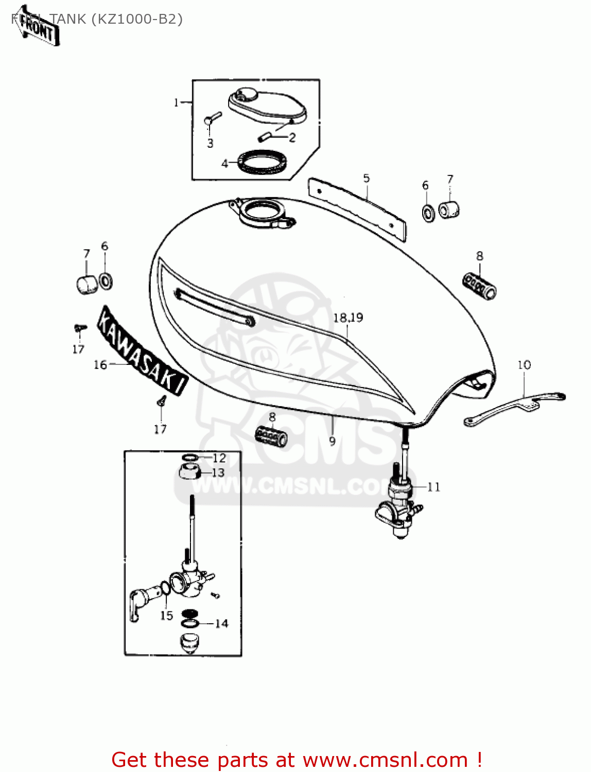 FUEL TANK (KZ1000-B2) KZ1000B4 LTD 1980 USA CANADA
