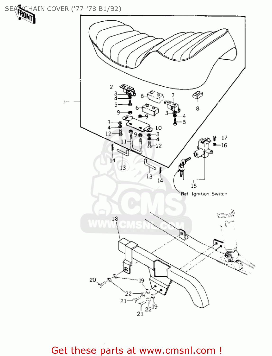 SEAT/CHAIN COVER ('77-'78 B1/B2) KZ1000B4 LTD 1980 USA CANADA