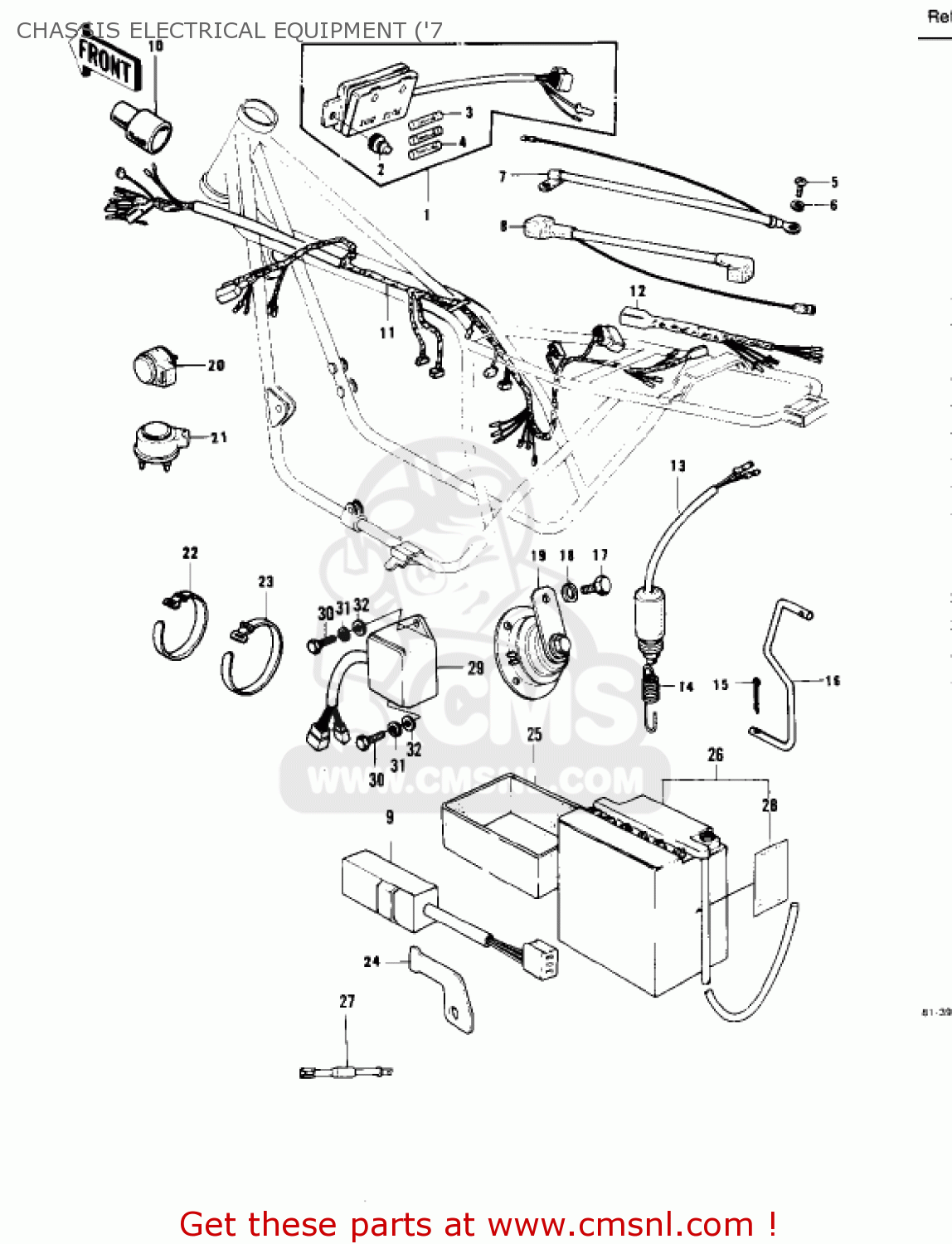 CHASSIS ELECTRICAL EQUIPMENT ('7 KZ1000B4 LTD 1980 USA CANADA