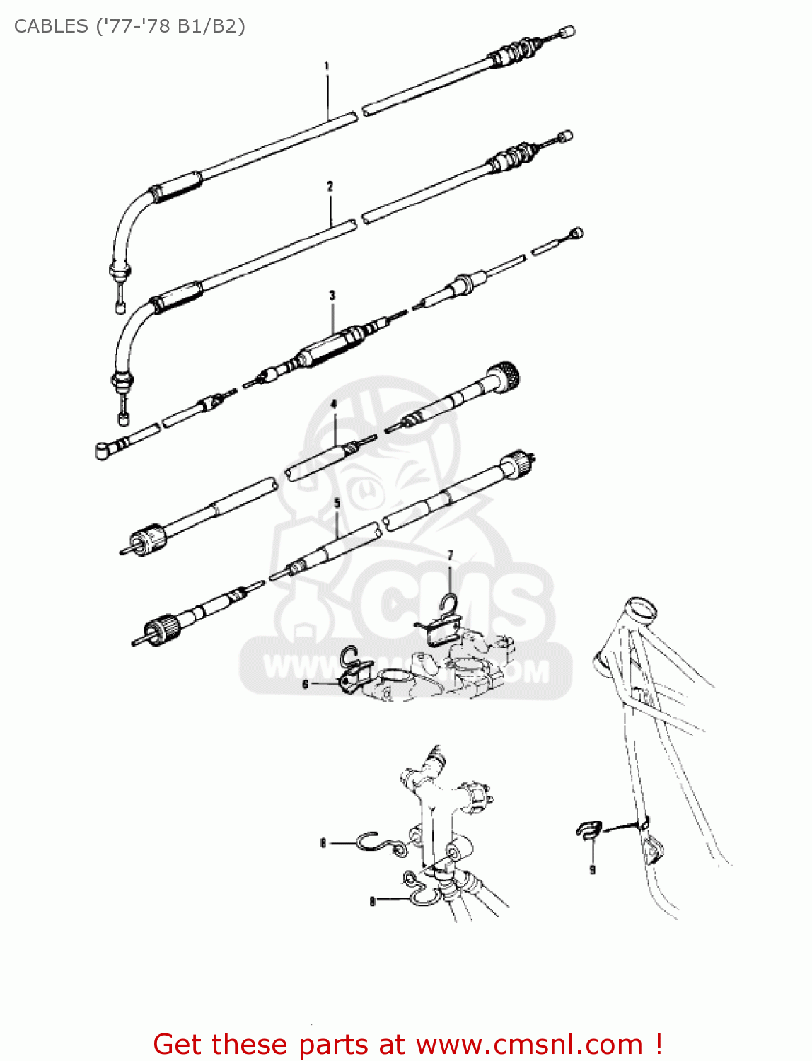 CABLES ('77-'78 B1/B2) KZ1000B4 LTD 1980 USA CANADA