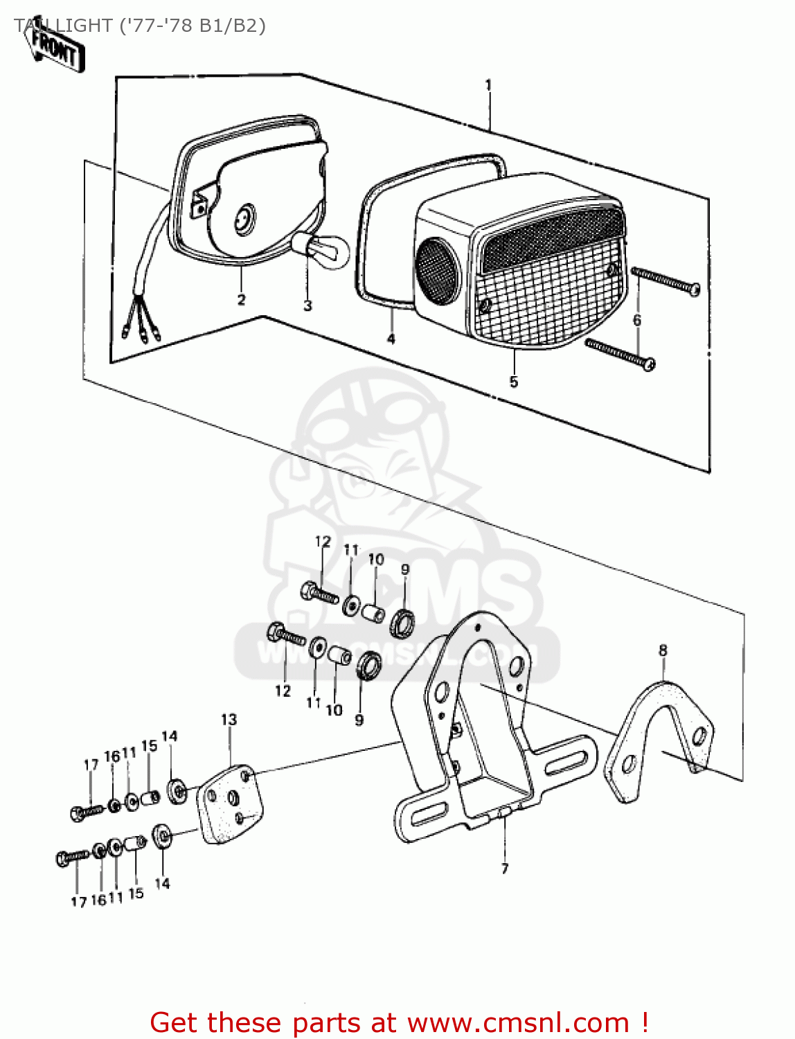 TAILLIGHT ('77-'78 B1/B2) KZ1000B4 LTD 1980 USA CANADA