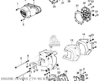 ENGINE COVERS ('79-'80 B3/B4) - KZ1000B4 LTD 1980 USA CANADA