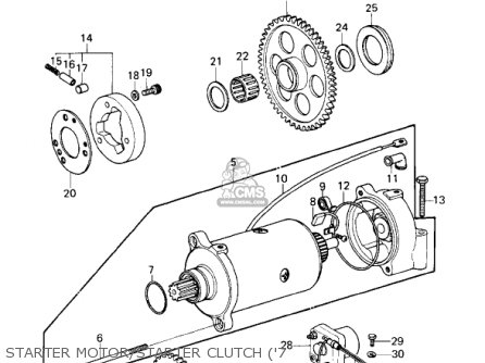 STARTER MOTOR/STARTER CLUTCH ('7 - KZ1000B4 LTD 1980 USA CANADA