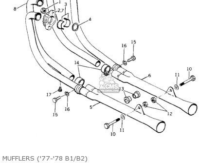 MUFFLERS ('77-'78 B1/B2) - KZ1000B4 LTD 1980 USA CANADA