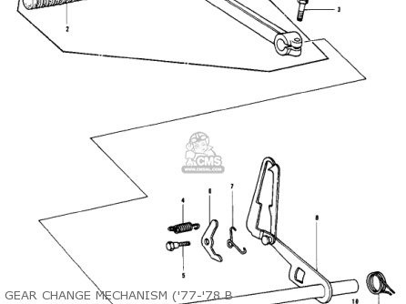 GEAR CHANGE MECHANISM ('77-'78 B - KZ1000B4 LTD 1980 USA CANADA