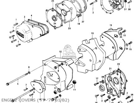 ENGINE COVERS ('77-'78 B1/B2) - KZ1000B4 LTD 1980 USA CANADA