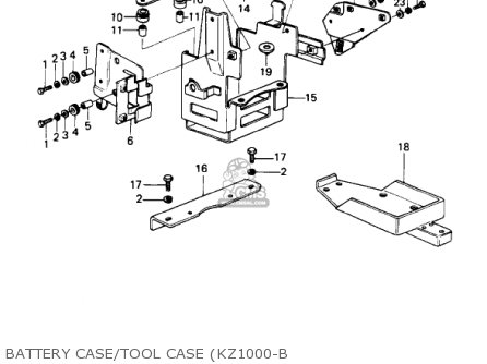 BATTERY CASE/TOOL CASE (KZ1000-B - KZ1000B4 LTD 1980 USA CANADA