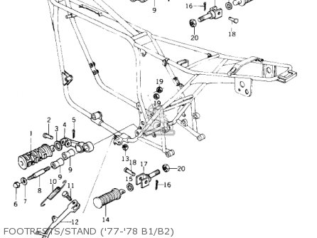 FOOTRESTS/STAND ('77-'78 B1/B2) - KZ1000B4 LTD 1980 USA CANADA