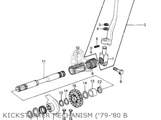KICKSTARTER MECHANISM ('79-'80 B - KZ1000B4 LTD 1980 USA CANADA