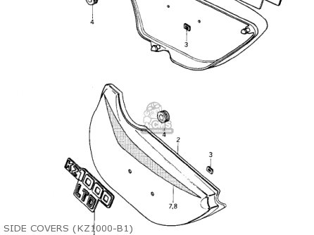 SIDE COVERS (KZ1000-B1) - KZ1000B4 LTD 1980 USA CANADA