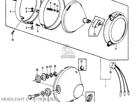 HEADLIGHT ('77-'78 B1/B2) - KZ1000B4 LTD 1980 USA CANADA