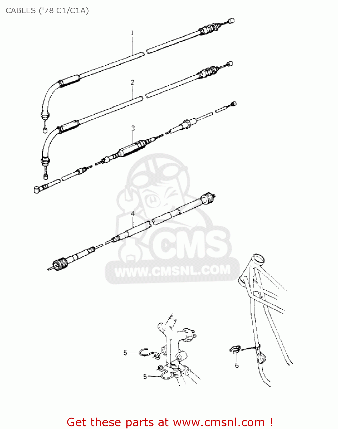 CABLES ('78 C1/C1A) KZ1000C1 POLICE 1000 1978 CANADA