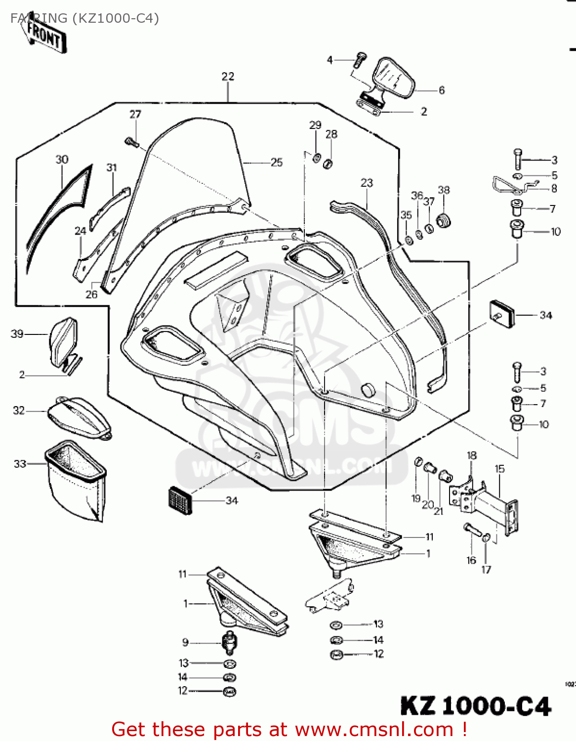 FAIRING (KZ1000-C4) KZ1000C1 POLICE 1000 1978 CANADA