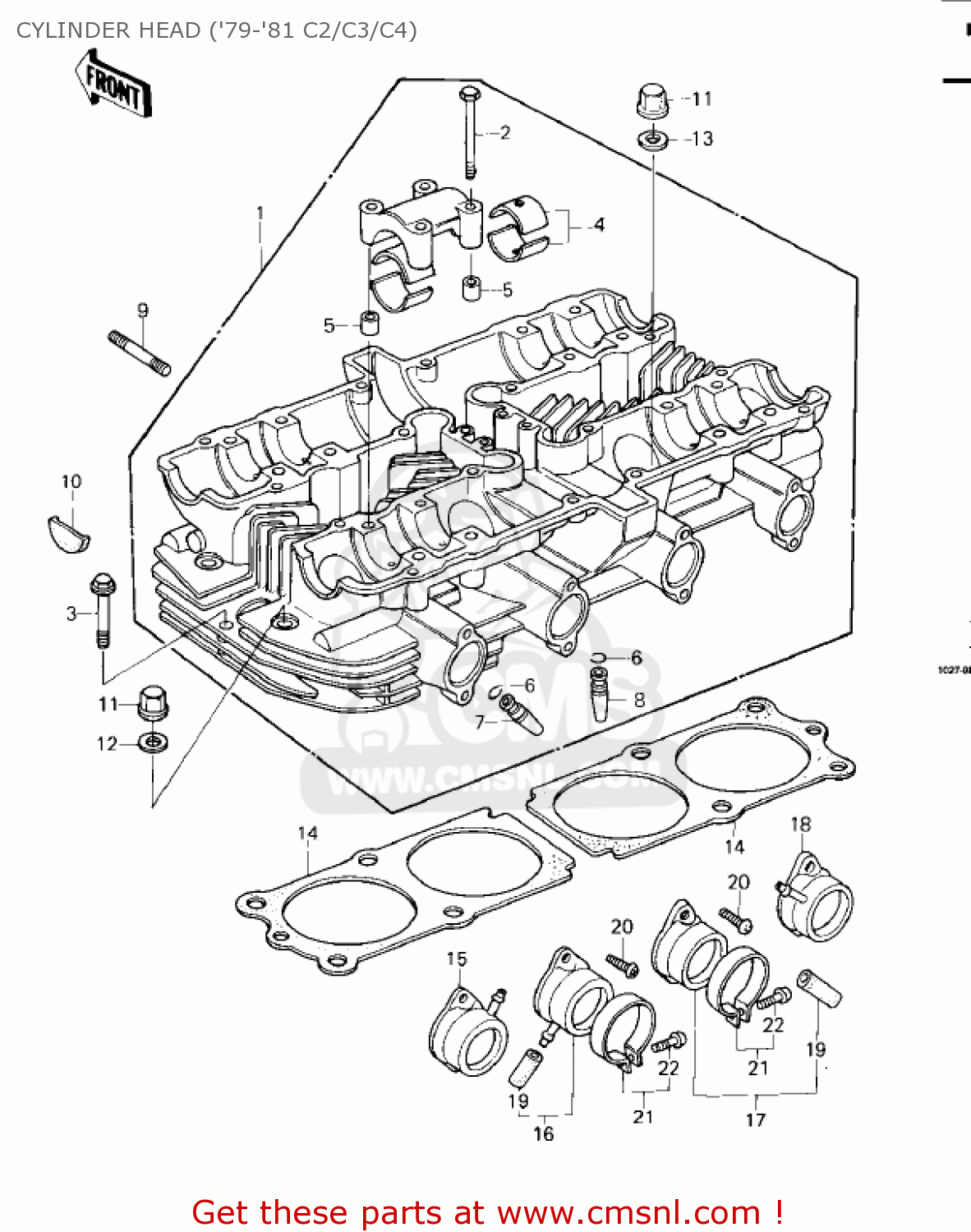CYLINDER HEAD ('79-'81 C2/C3/C4) KZ1000C1 POLICE 1000 1978 CANADA