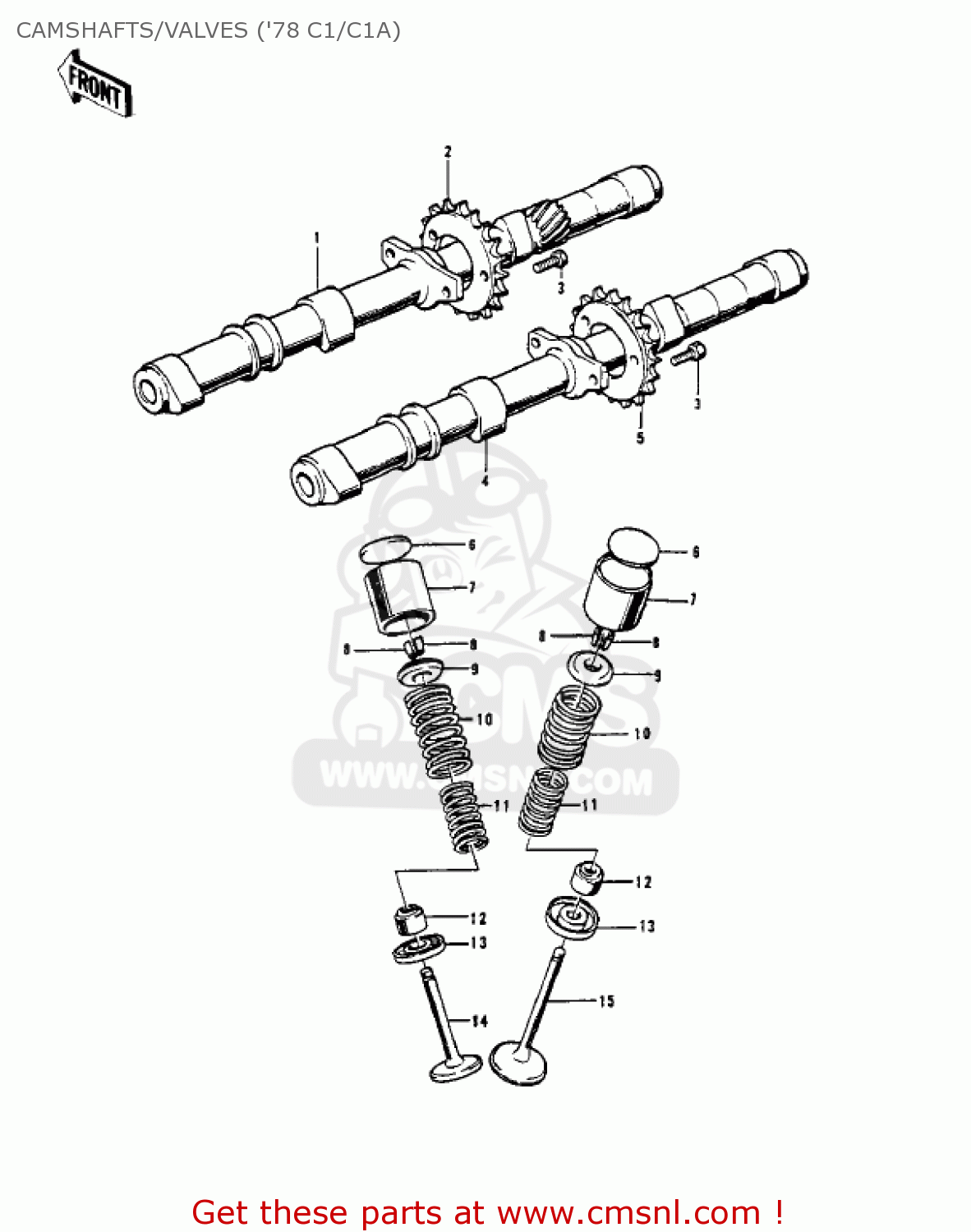 CAMSHAFTS/VALVES ('78 C1/C1A) KZ1000C1 POLICE 1000 1978 CANADA