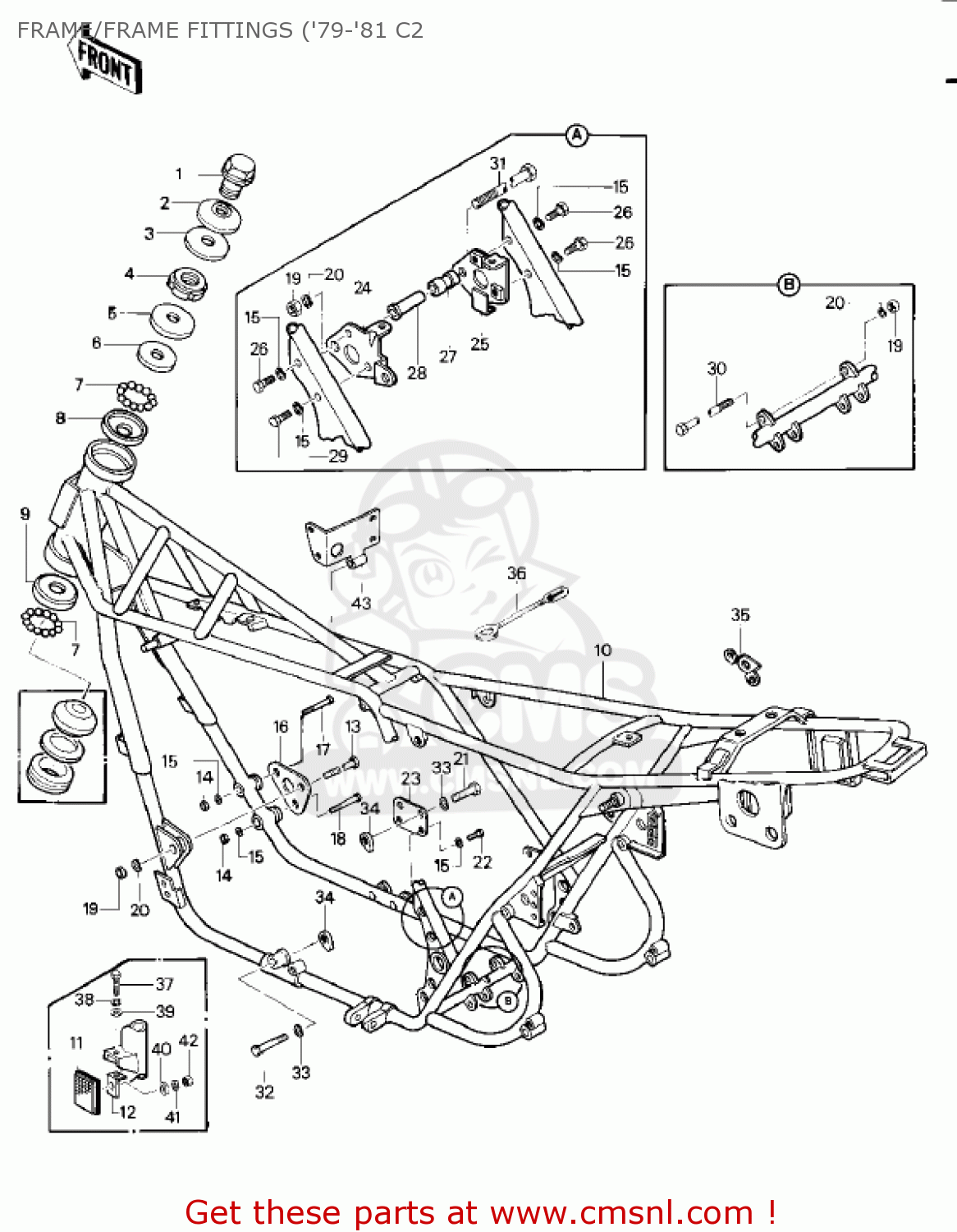 FRAME/FRAME FITTINGS ('79-'81 C2 KZ1000C1 POLICE 1000 1978 CANADA