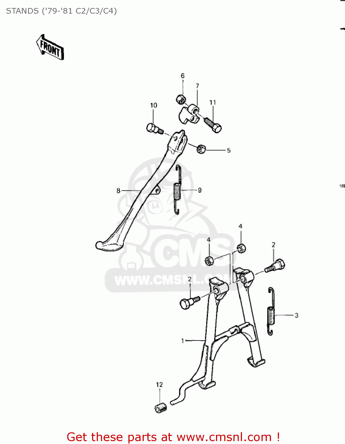 STANDS ('79-'81 C2/C3/C4) KZ1000C1 POLICE 1000 1978 CANADA
