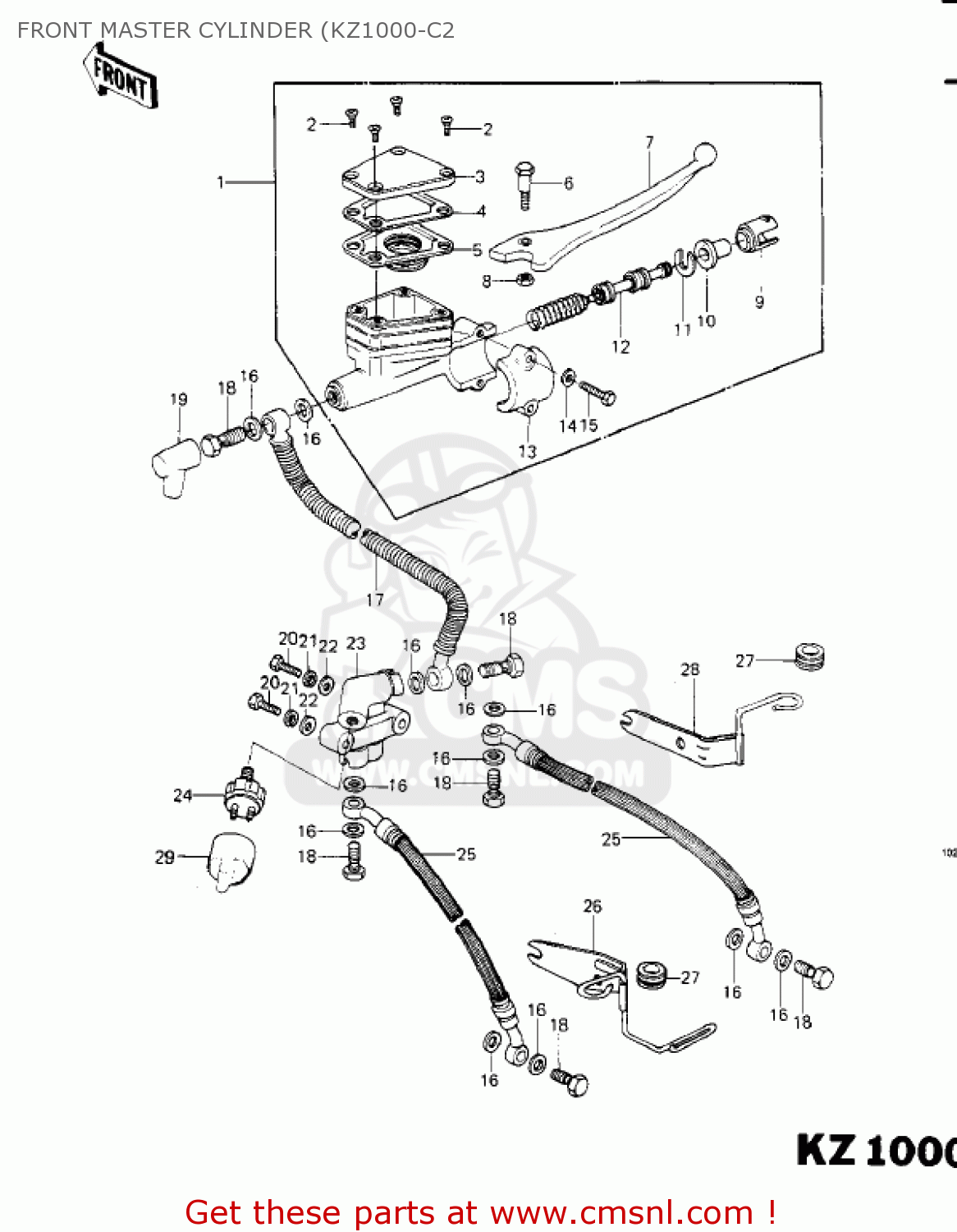 FRONT MASTER CYLINDER (KZ1000-C2 KZ1000C1 POLICE 1000 1978 CANADA