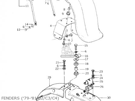 FENDERS ('79-'81 C2/C3/C4) - KZ1000C1 POLICE 1000 1978 CANADA