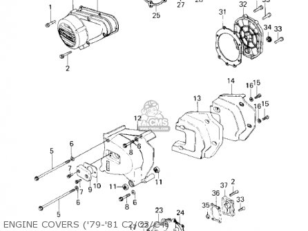 ENGINE COVERS ('79-'81 C2/C3/C4) - KZ1000C1 POLICE 1000 1978 CANADA