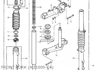 FRONT FORK (KZ1000-C4) - KZ1000C1 POLICE 1000 1978 CANADA