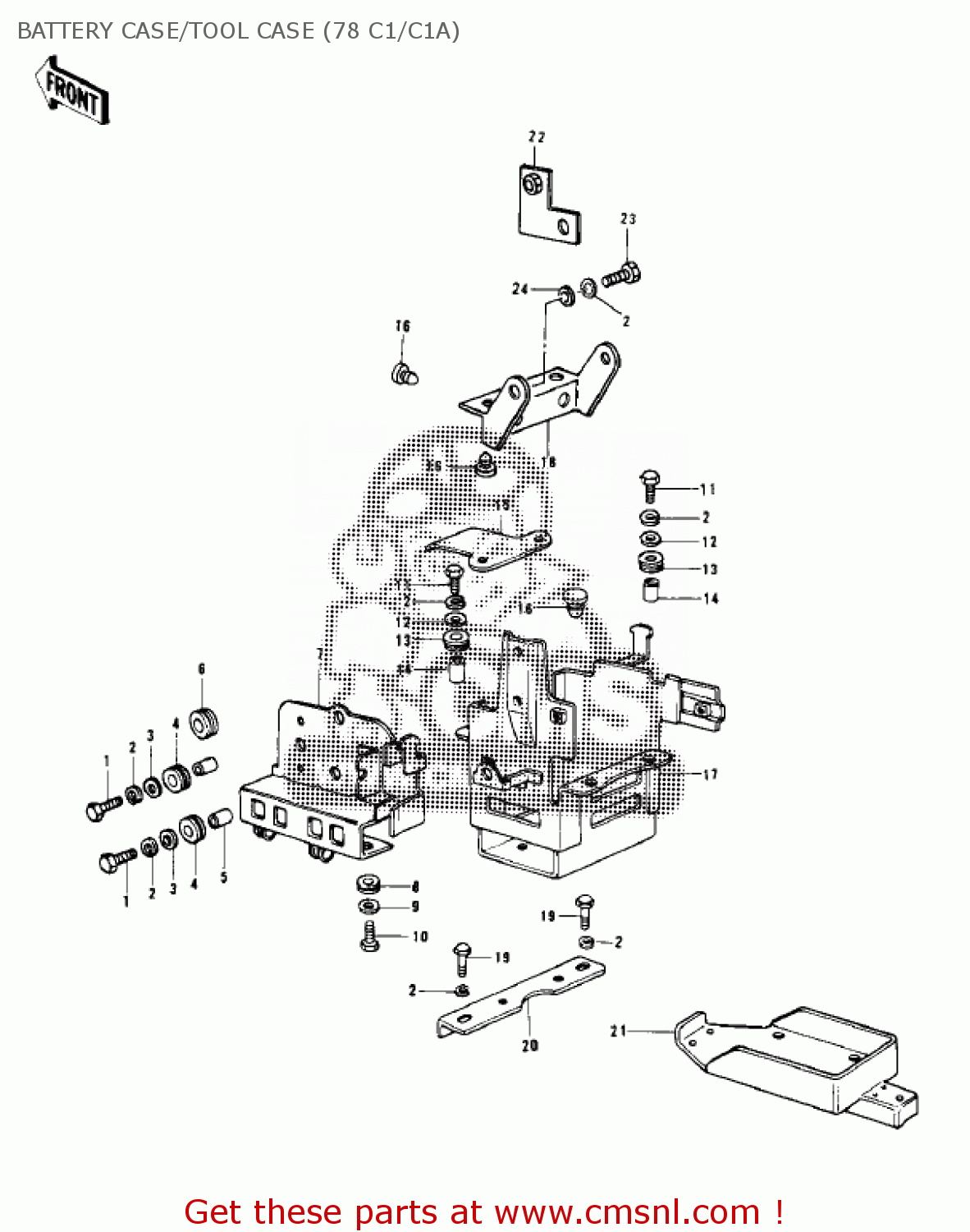 BATTERY CASE/TOOL CASE (78 C1/C1A) KZ1000C1A POLICE 1000 1978 USA CANADA