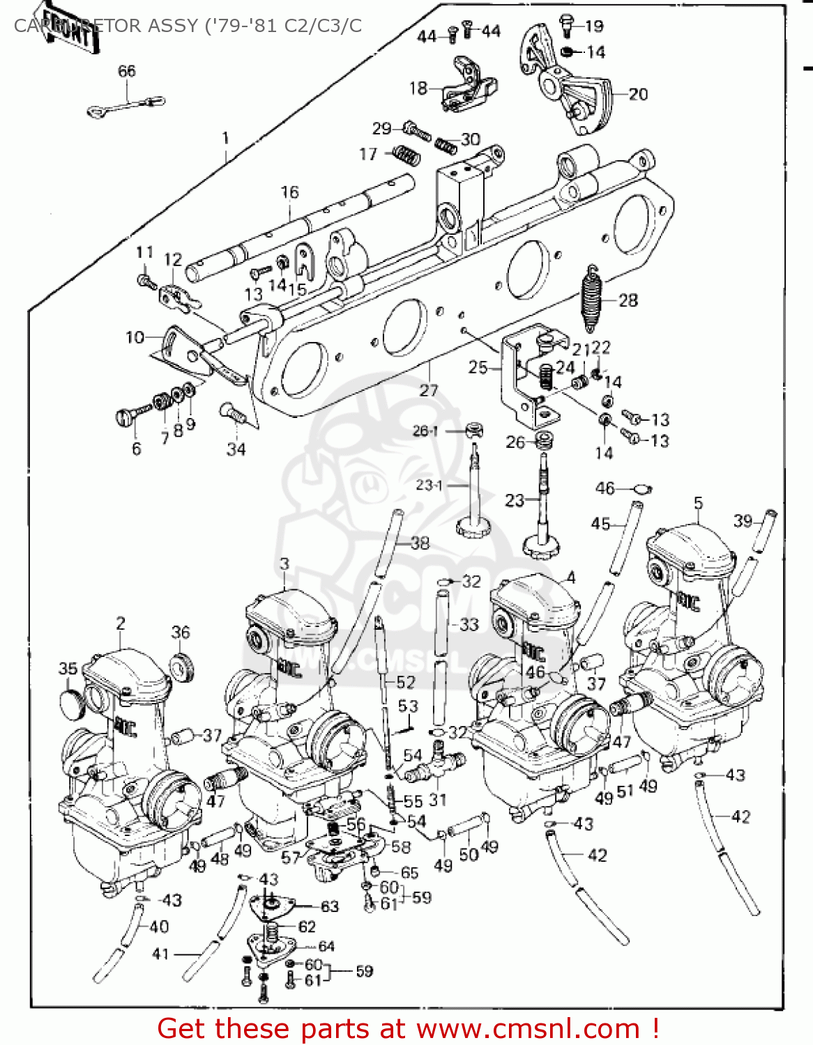 CARBURETOR ASSY ('79-'81 C2/C3/C KZ1000C1A POLICE 1000 1978 USA CANADA