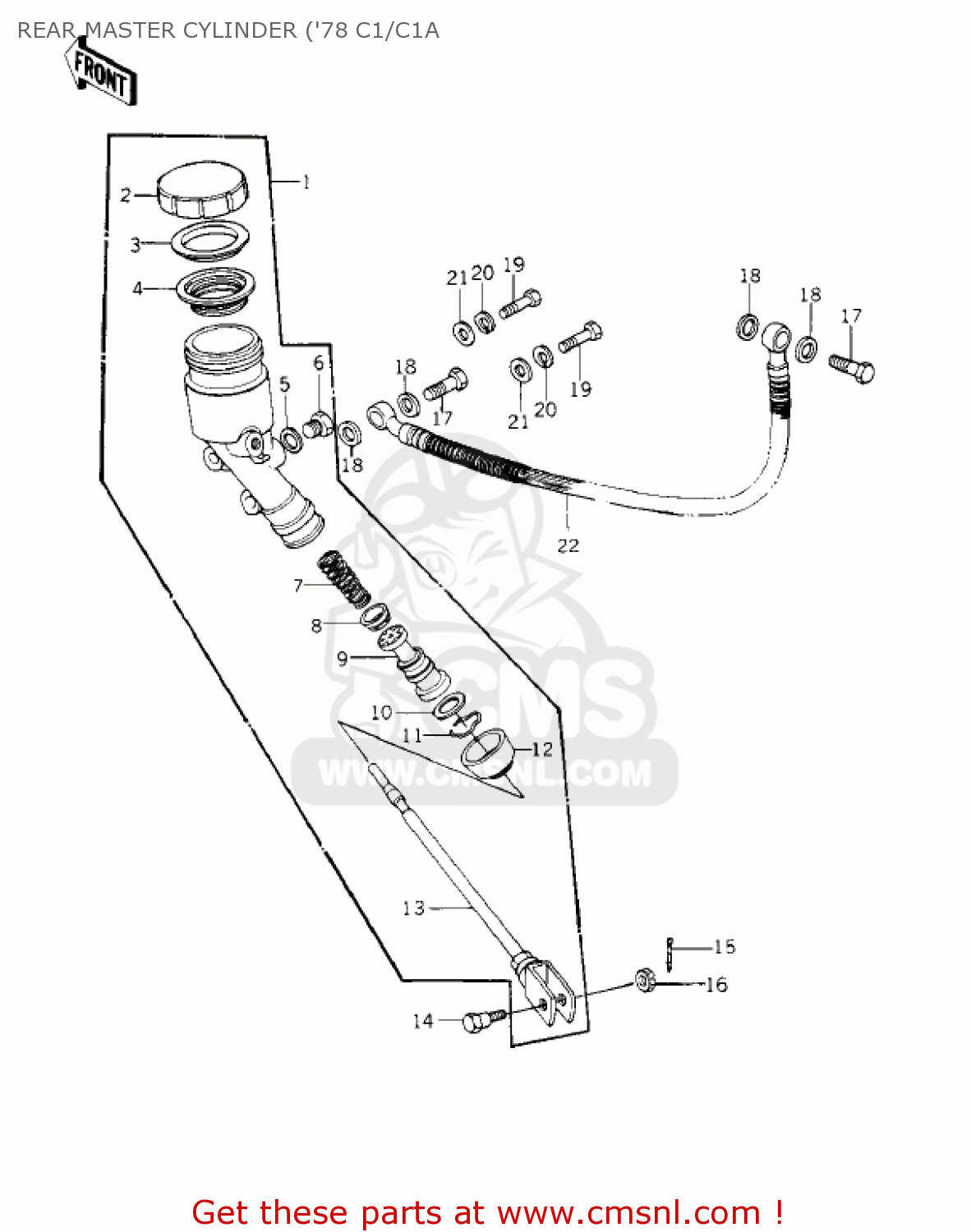 REAR MASTER CYLINDER ('78 C1/C1A KZ1000C1A POLICE 1000 1978 USA CANADA