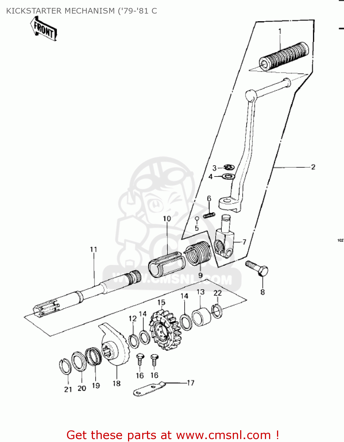 KICKSTARTER MECHANISM ('79-'81 C KZ1000C1A POLICE 1000 1978 USA CANADA