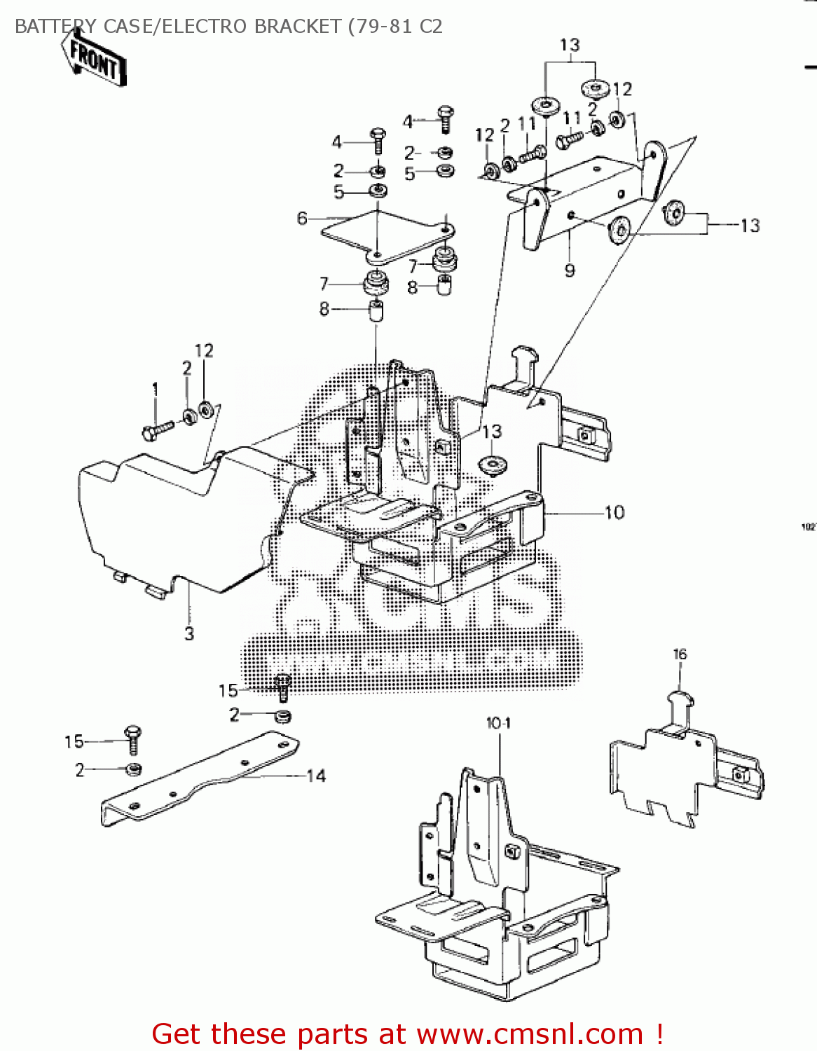 BATTERY CASE/ELECTRO BRACKET (79-81 C2 KZ1000C1A POLICE 1000 1978 USA CANADA