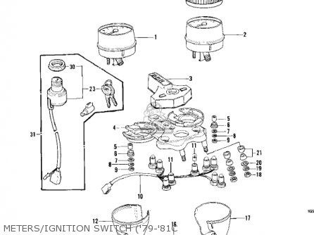 METERS/IGNITION SWITCH ('79-'81C - KZ1000C1A POLICE 1000 1978 USA CANADA