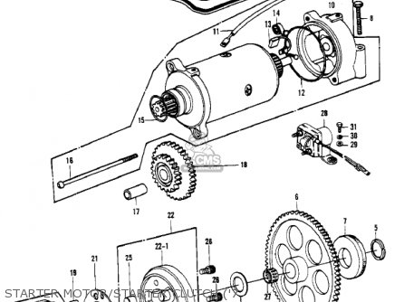 STARTER MOTOR/STARTER CLUTCH ('7 - KZ1000C1A POLICE 1000 1978 USA CANADA