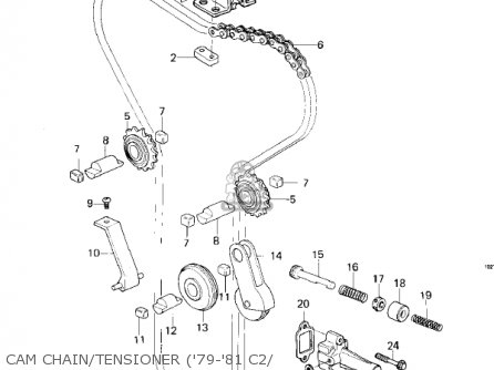 CAM CHAIN/TENSIONER ('79-'81 C2/ - KZ1000C1A POLICE 1000 1978 USA CANADA