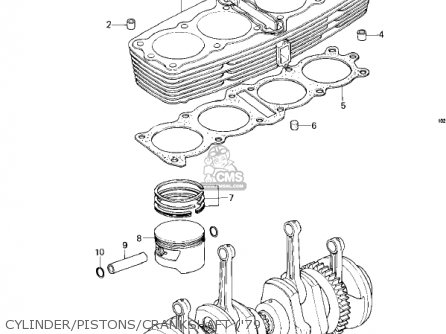 CYLINDER/PISTONS/CRANKSHAFT ('79 - KZ1000C1A POLICE 1000 1978 USA CANADA