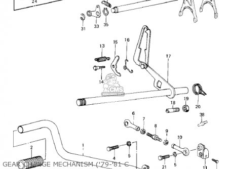 GEAR CHANGE MECHANISM ('79-'81 C - KZ1000C1A POLICE 1000 1978 USA CANADA