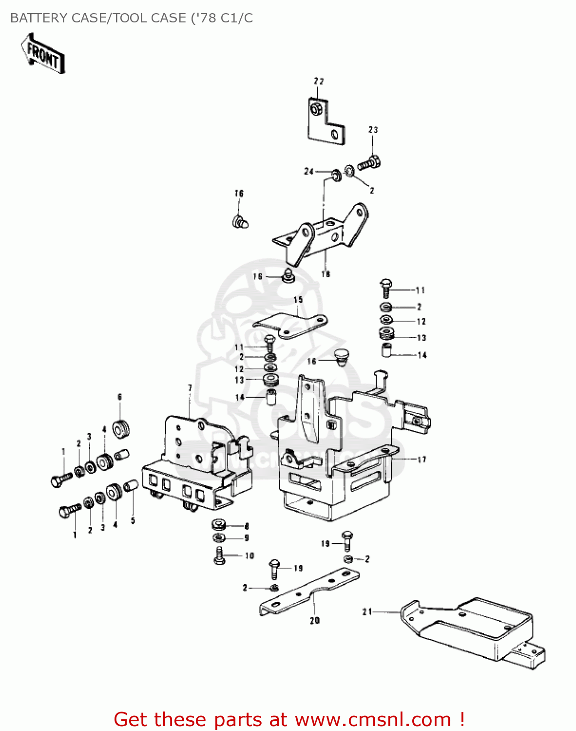 BATTERY CASE/TOOL CASE ('78 C1/C KZ1000C2 POLICE 1000 1979 USA CANADA